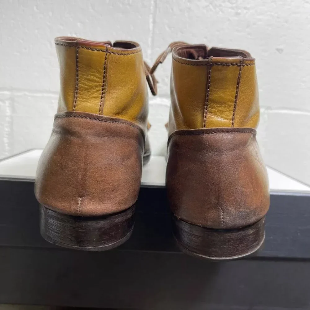 VTG MOMA Boot Brown Leather Split Toe Oxford Shoes Size 44/ US 12‎ Made In Italy
